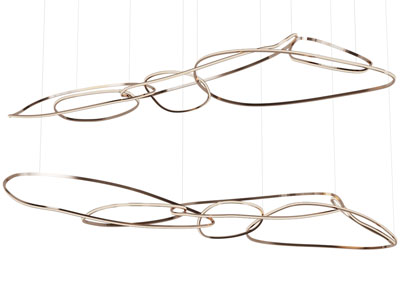 现代钢带不规则环形吊灯