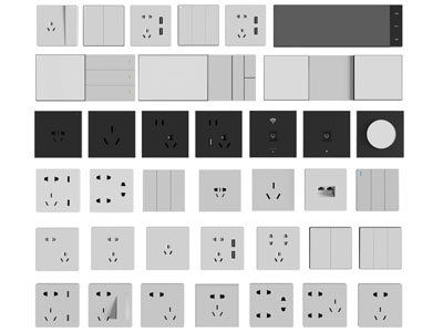 现代插座 开关面板3d模型 现代插座 开关面板