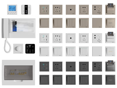 现代可视电话 配电箱 插座 开关面板3d模型 现代可视电话 配电箱 插座 开关面板