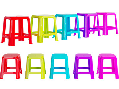 现代彩色塑料凳子 方凳子
