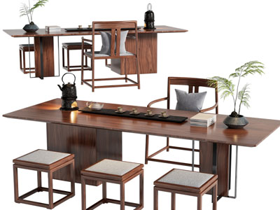 新中式茶桌椅组合