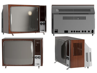现代复古老式电视机3d模型 现代复古老式电视机