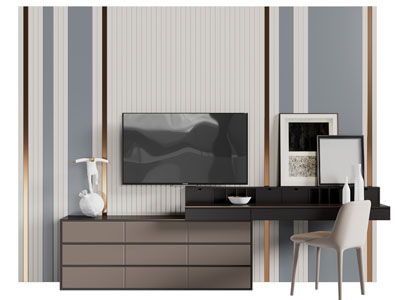 现代电视柜 电视背景墙