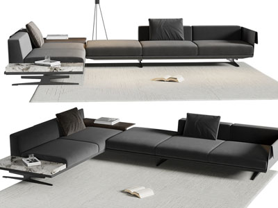 现代转角多人沙发