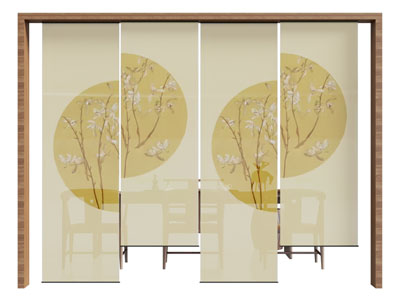 新中式门帘 卷帘 隔断3d模型 新中式门帘 卷帘 隔断