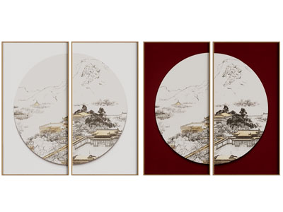 新中式装饰挂画3d模型 新中式装饰挂画