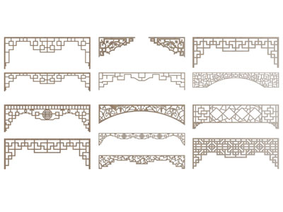 新中式挂落 镂花窗 门挂