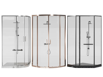 现代玻璃淋浴房3d模型 现代玻璃淋浴房