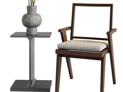 现代休闲椅子、边几