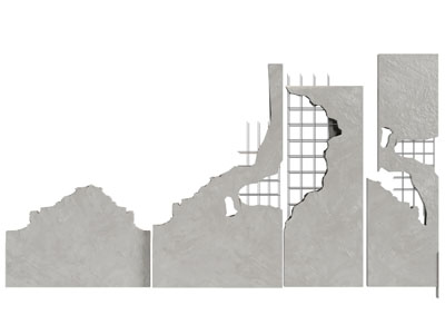 现代破旧的墙皮 残垣破壁背景墙3d模型 现代破旧的墙皮 残垣破壁背景墙