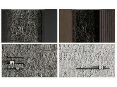 现代毛石 岩板背景墙3d模型 现代毛石 岩板背景墙