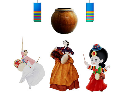 现代跳民族舞的孩子 女子 墙贴 墙饰