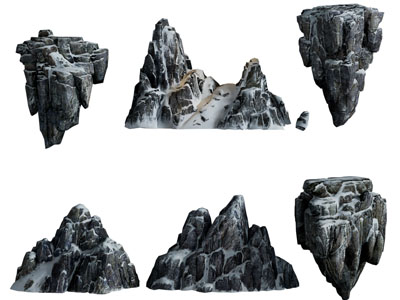 现代假山雪山 岩石 景观石 写实石头