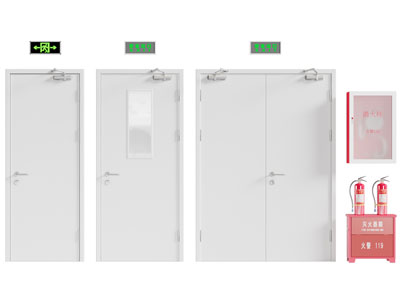 现代单扇 双开消防门 防火门 灭火器消防设备3d模型 现代单扇 双开消防门 防火门 灭火器消防设备