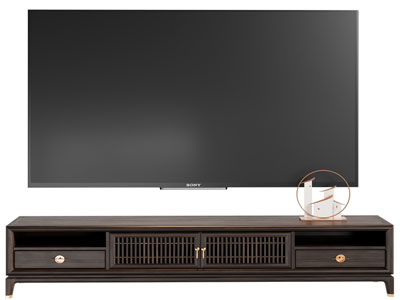 新中式实木电视柜 壁挂式液晶电视3d模型 新中式实木电视柜 壁挂式液晶电视