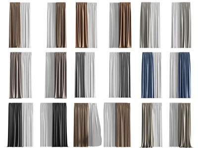 现代窗帘窗纱3d模型 现代窗帘窗纱