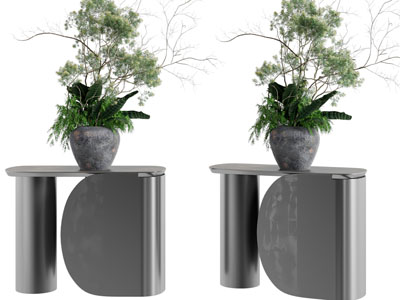 侘寂风端景台 盆景盆栽植物3d模型 侘寂风端景台 盆景盆栽植物