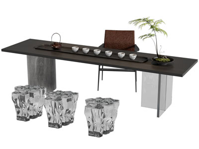 新中式茶桌椅组合