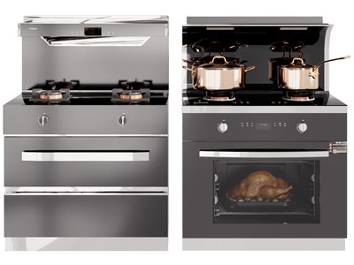 现代面是烤箱的集成灶、锅具3d模型 现代面是烤箱的集成灶、锅具