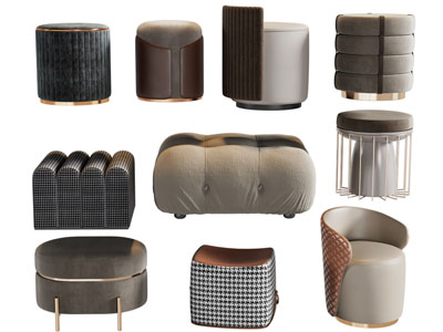现代圆形坐墩、沙发凳子