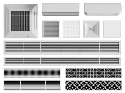 现代壁挂式空调 出风口3d模型 现代壁挂式空调 出风口