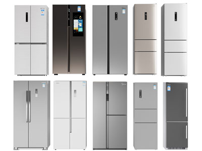 现代双开门 上门电冰箱3d模型 现代双开门 上门电冰箱