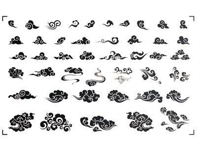 新中式祥云剪影、墙饰