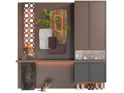 侘寂风玄关鞋柜