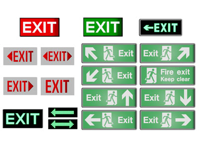 现代安全通道标志、指示牌