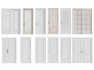 简欧玻璃单扇 双扇平开门 推拉门 实木子母入户门