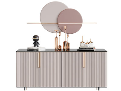 现代轻奢玄关柜 边柜 装饰品摆件