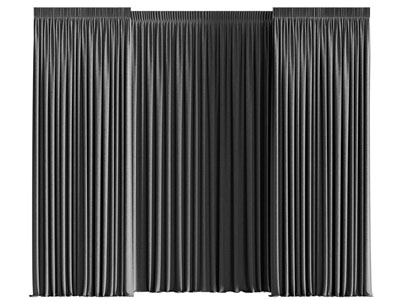 现代灰色布艺窗帘3d模型 现代灰色布艺窗帘