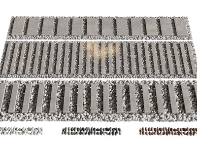 现代石板路、石子路径