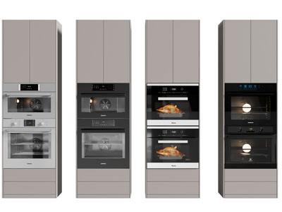 现代嵌入烤箱的高柜橱柜