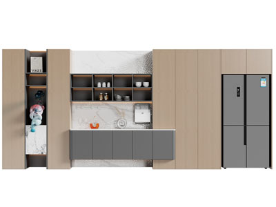 现代嵌入电冰箱的橱柜、酒柜