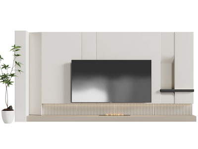 现代电视背景墙3d模型 现代电视背景墙