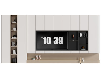 现代电视柜背景墙3d模型 现代电视柜背景墙