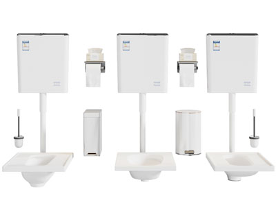 现代冲水马桶 蹲便池