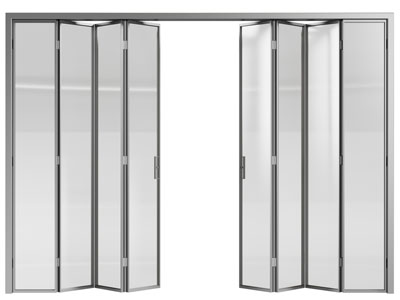 现代玻璃折叠门 推拉门