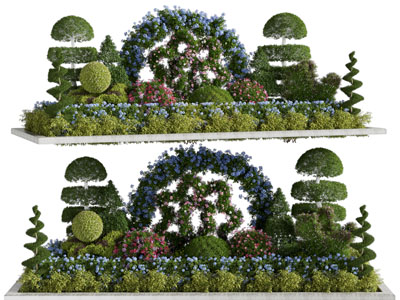 现代户外花坛花草景观树木园艺小品