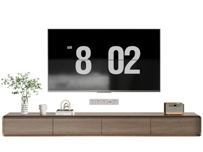 现代实木电视柜 电视 摆件