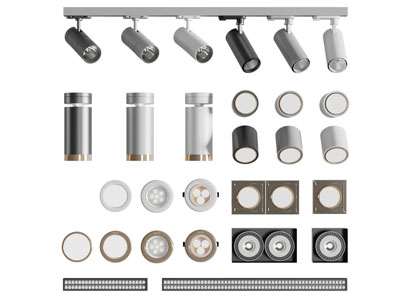 现代轨道磁吸灯、筒灯射灯