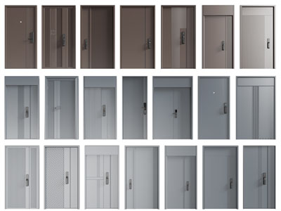 现代单扇、子母入户平开门