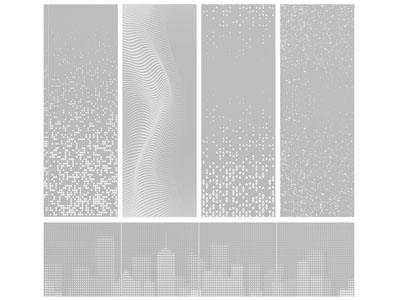 现代穿孔板、铝扣板、镂空景墙
