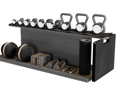 现代健身器材收纳架3d模型 现代健身器材收纳架