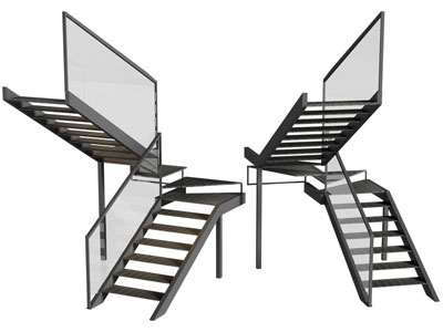 现代镂空旋转楼梯3d模型 现代镂空旋转楼梯