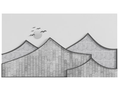 新中式景墙、背景墙3d模型 新中式景墙、背景墙