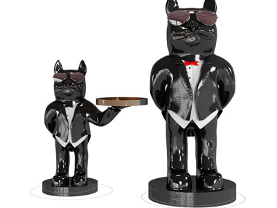 现代狗托盘雕塑雕刻摆件3d模型 现代狗托盘雕塑雕刻摆件