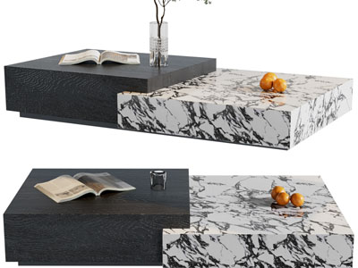 现代拼接长方形茶几3d模型 现代拼接长方形茶几