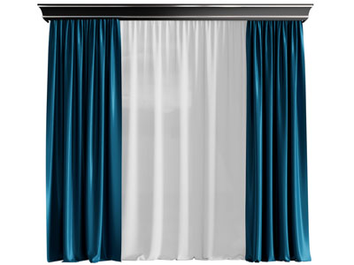 欧式窗帘窗纱3d模型 欧式窗帘窗纱